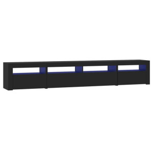 Szafka pod TV z oświetleniem LED, czarna, 240x35x40 cm