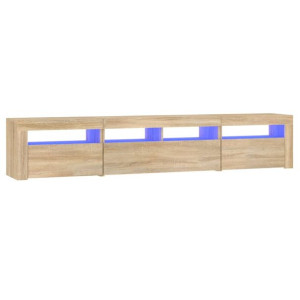 Szafka pod TV z oświetleniem LED, dąb sonoma, 210x35x40 cm