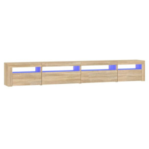 Szafka pod TV z oświetleniem LED, dąb sonoma, 270x35x40 cm