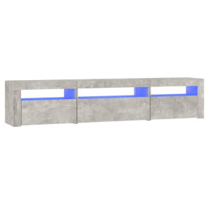 Szafka pod TV z oświetleniem LED, szarość betonu, 195x35x40 cm