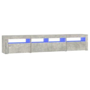 Szafka pod TV z oświetleniem LED, szarość betonu, 210x35x40 cm