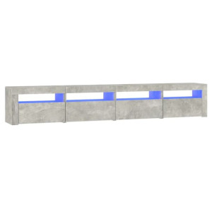 Szafka pod TV z oświetleniem LED, szarość betonu, 240x35x40 cm