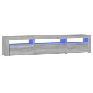 Szafka pod TV z oświetleniem LED, szary dąb sonoma,195x35x40 cm
