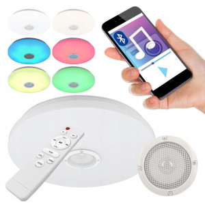 Plafon LED lampa GŁOŚNIK BLUETOOTH RGB 48W 40cm