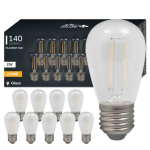 10x Żarówka E27 LED FILAMENT 2W CIEPŁA do girland