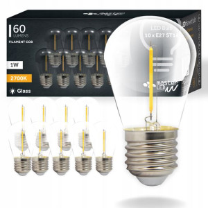 10x Żarówka E27 LED FILAMENT 1W CIEPŁA do girland