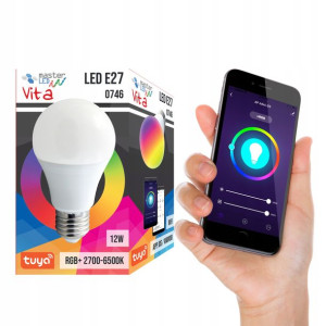 Żarówka Led E27 Rgbw 12w 230v Aplikacja Tuya Wifi