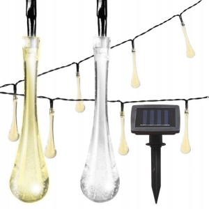 Girlanda Solarna Ogrodowa Krople Wody 40 Led