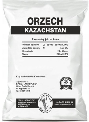 ORZECH KAZACHSTAN  pow.25 MJ/kg worki25kg