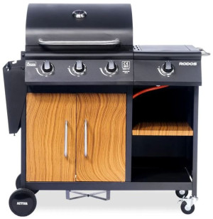 Grill Gazowy Ogrodowy Activa Rodos Z Palnikiem Czarny 12,8kw