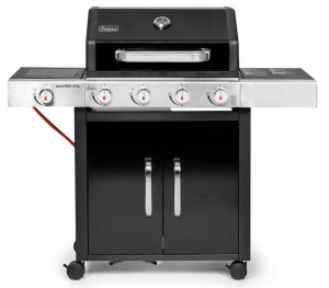 Grill Ogrodowy Gazowy Activa Quattro Xxl Z Palnikiem Czarny 15,2kw