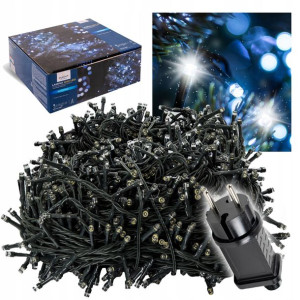 Lampki Choinkowe 1000 Led Efekt Flesz Zimny Biały