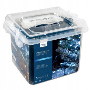 Lampki Choinkowe 400led Ip44 Biały Zimny+gniazdo