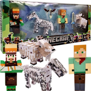 Minecraft - zestaw ruchomych figurek + akcesoria