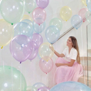 Balony Lateksowe 10" Przeźroczyste Mix 50szt