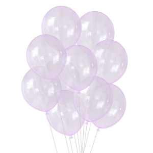 Balony Lateksowe 10" Przeźroczyste Fioletowe 50szt