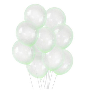 Balony Lateksowe 10" Przeźroczyste Zielone 50szt
