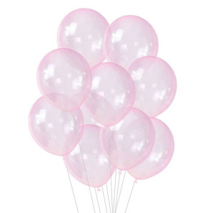 Balony Lateksowe 10" Przeźroczyste Różowe 50szt