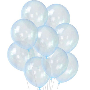 Balony Lateksowe 10" Przeźroczyste Niebieskie 50szt