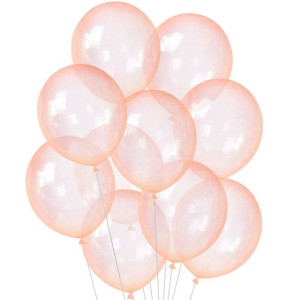 Balony Lateksowe 10" Przeźroczyste Pomarańcz 50szt