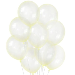 Balony Lateksowe 10" Przeźroczyste Żółte 50szt