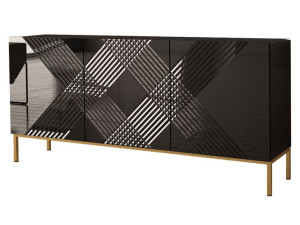 KOMODA do pokoju Exito SZAFKA 160 cm Czarny Połysk