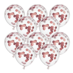 Balony Lateksowe 30cm Z Konfetti Gold Rose 6szt