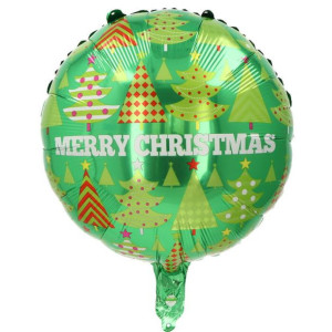Balon 18" Choinki Merry Christmas Zielony