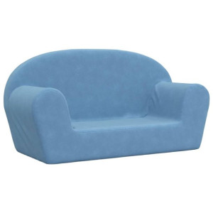 2-os. sofa dla dzieci, niebieska, miękki plusz