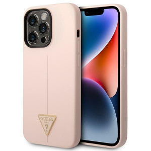 Etui Guess GUHCP14LSLTGP Apple iPhone 14 Pro różowy/pink hardcase Silicone