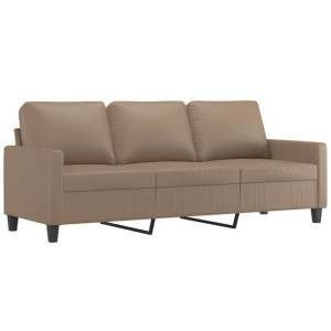 3-osobowa sofa, cappuccino, 180 cm, sztuczna skóra