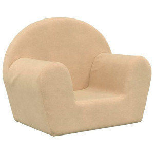Sofa dziecięca, kremowa, miękki plusz
