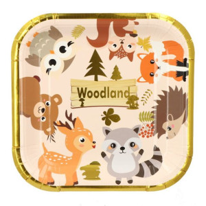 Talerzyki Papierowe Woodland 18cm 6szt