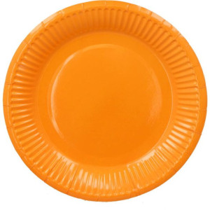 Talerzyki Papierowe Pomarańczowe 18cm 6szt