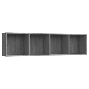 Regał na książki pod TV, szary dąb sonoma, 143x30x36 cm