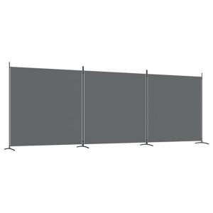 Parawan 3-panelowy, antracytowy, 525x180 cm, tkanina