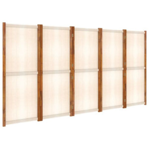Parawan 5-panelowy, kremowy, 350 x 180 cm