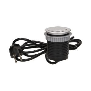 Gniazdo meblowe ?6cm wpuszczane w blat z pokrywką, ładowarką USB i przewode