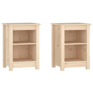 Szafki nocne, 2 szt., 40x35x55 cm, lite drewno sosnowe