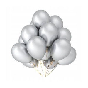 Balony Metaliczne Perłowe Srebrne 50szt