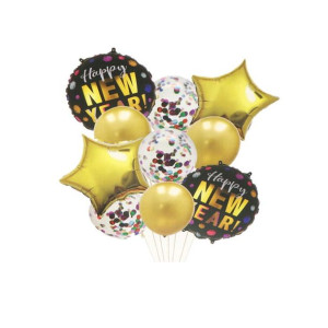 Sylwester Balony Zestaw Happy New Year 10 Szt