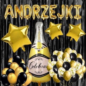 Zestaw Balony Andrzejki Bal Andrzejkowy Złoty
