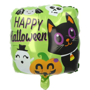 Balon 18" Happy Halloween Kot Dynia Duszek