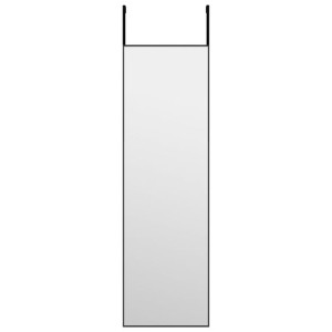 Lustro na drzwi, czarne, 30x100 cm, szkło i aluminium