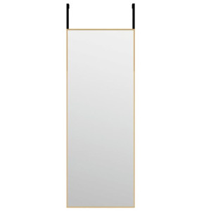 Lustro na drzwi, złote, 30x80 cm, szkło i aluminium