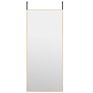 Lustro na drzwi, złote, 40x100 cm, szkło i aluminium