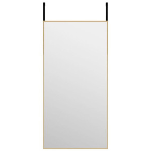 Lustro na drzwi, złote, 40x80 cm, szkło i aluminium