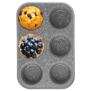 Forma do pieczenia dużych muffinek granitowa 6 szt. babeczek GRANDE 32x22cm