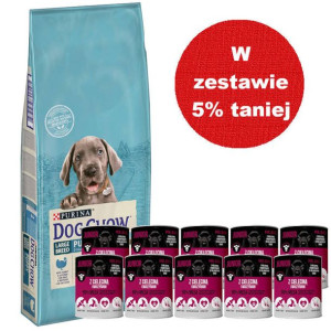 PURINA Dog Chow Puppy Large Breed Turkey 14kg + Mr.BIG Junior kawałki w sos