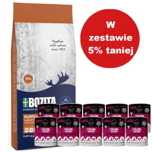 BOZITA Dog Puppy&Junior 12,5kg + Mr.BIG Junior kawałki w sosie z cielęciną